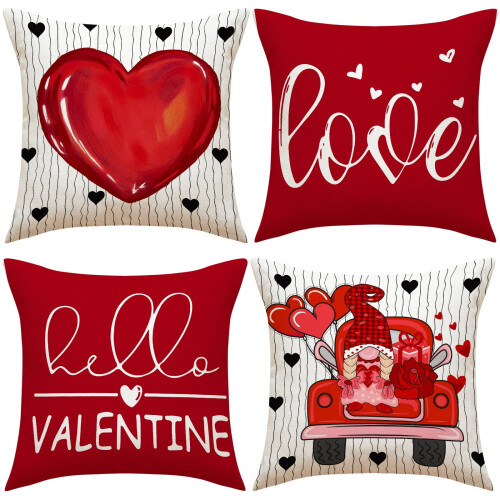 Μαξιλαροθήκη Hello Valentine Love, διακοσμητική θήκη μαξιλαριού για διακόσμηση την ημέρα 1