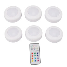 Lumini Puck cu baterii, fără fir, reglabile, cu telecomandă pentru sub dulap, aprins cu LED super luminos, temporizator cu disc, pornit și oprit,