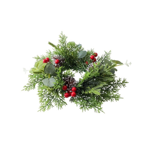 Julelysringguirlande med røde bær 1
