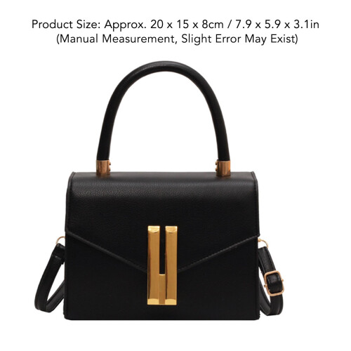 Single Shoulder Bag Black 7.9x5.9x3.1in,Adjustable 1