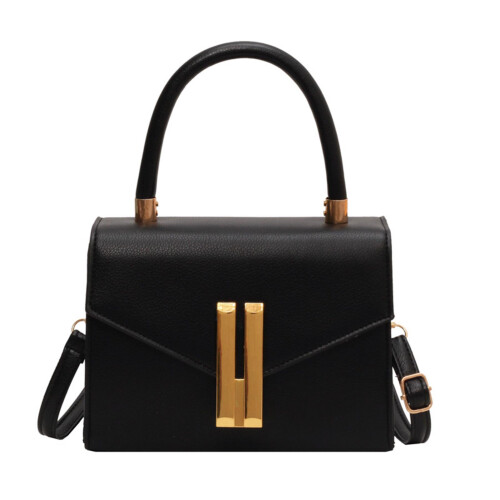 Single Shoulder Bag Black 7.9x5.9x3.1in,Adjustable 2