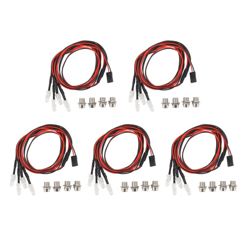 5Pcs RC Car LED Light Kit 5mm Red Beads 7.4V 1