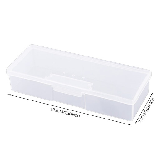 Transparent Plastic Nail Brush Storage Case 2