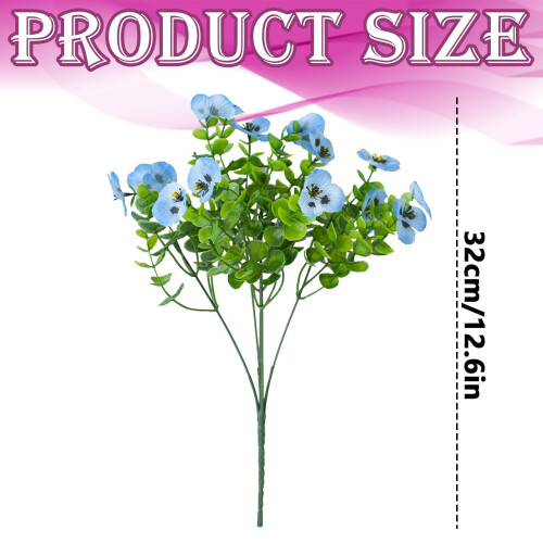 Artificial Pansy Bouquet – Blue, 12 Stems 2