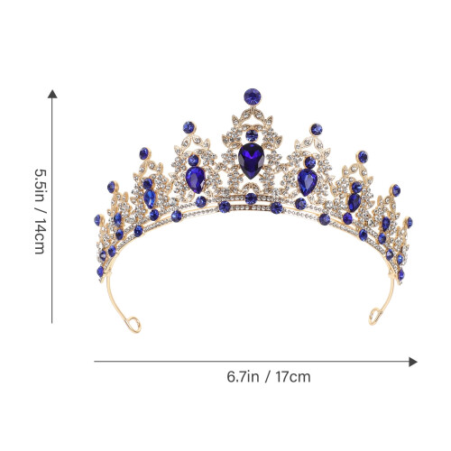 Brauttiara mit Strasssteinen, blaue Zinklegierung 1