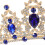 Brauttiara mit Strasssteinen, blaue Zinklegierung 4
