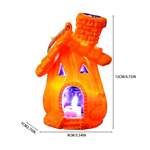 Luminária noturna LED em formato de abóbora para uso interno e externo. 1