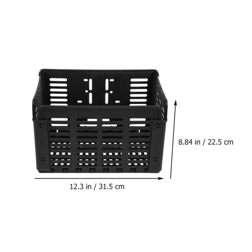 Black Plastic Foldable Bike Basket Front Frame Container with Large Capacity for Bike Accessory 1