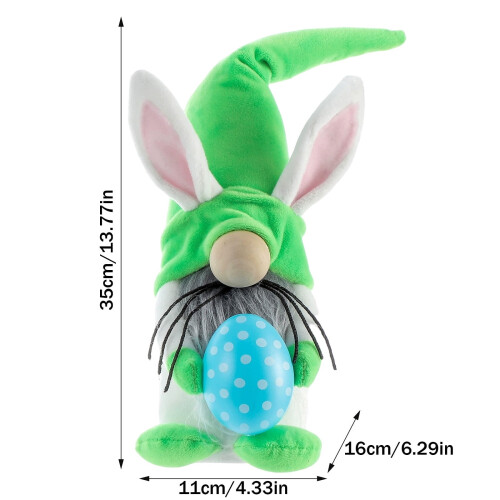Easter Bunny Doll 3D Stuffed Rabbit Holding Egg 12 inches 2