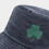 Herenmuts met klavertje vier, vissershoed, polyester, blauw, one size 5