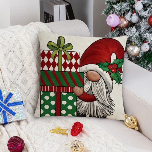 Ensemble de 2 coussins gnomes de Noël verts, 45 cm x 45 cm 1