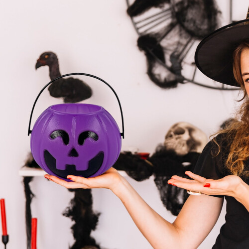 Κουβάς με γλυκά κολοκύθας για το Halloween – Φορητό δοχείο για ζαχαρωτά ή λιχουδιές, 2