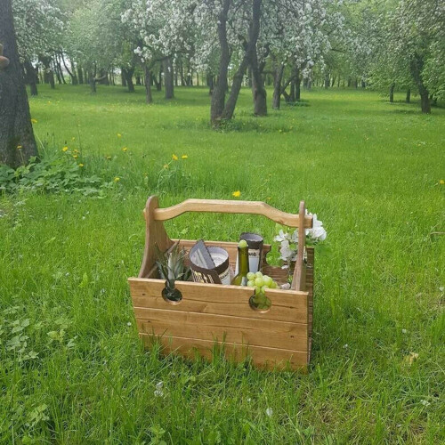 Folding Picnic Basket with Wine Holder 1 pcs 1