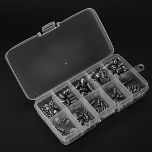 220PCS Stainless Steel Hex Socket Set Screws, M3,M8 Assortment for Machinery Electronics 1