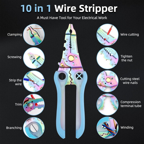 Small Wire Stripper/Crimper/Cutter, Electrical Pliers, Cutting/Crimping/Stripping Multi Tool, Electricians Tools 1