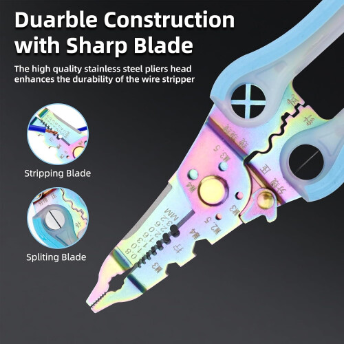 Small Wire Stripper/Crimper/Cutter, Electrical Pliers, Cutting/Crimping/Stripping Multi Tool, Electricians Tools 2