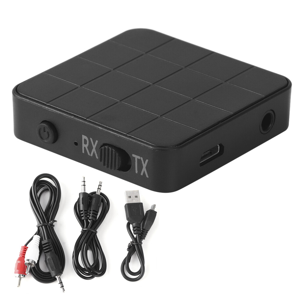 Bluetooth Transmitter Receiver2in1wireless Audio Adapter With Low Latency Built-In Microphone Dual Pairing Aux Rca Compatibility Compact Design 9049227006632