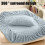 Milk Velvet Thermal Mattress Protector Blue Full Size 6