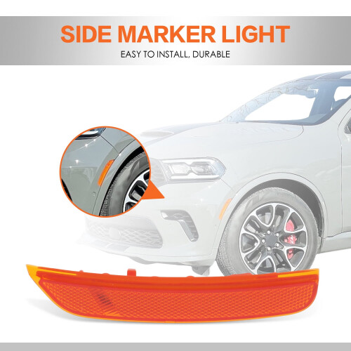 Luz de sinalização lateral dianteira esquerda do para-choque, compatível com Dodge Durango 2021-2023. 1