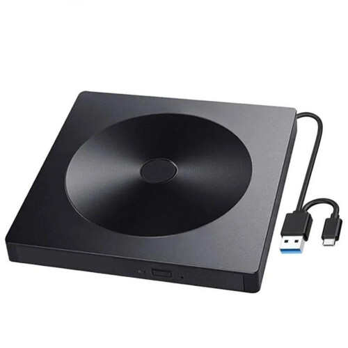 Compact External DVD Player for PC, USB3.0CD Burner with Plug & Play Feature, Lightweight Portable Drive Compatible with Mac Windows Linux