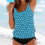 Γυναικείο σετ Tankini σε ανοιχτό μπλε χρώμα – Modest 2 τεμάχια μαγιό με μαύρο σλιπ, Plus 2