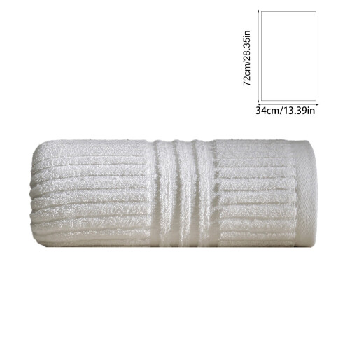 Ensemble de 4 serviettes de bain en polyester blanc, 72 x 34 cm 2