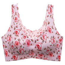 Stretchy Fabric Sleeveless Crop Tank Top For Women Floral Print Summer Casual Sexy V Neck Lightweight Undershirt Seamless Design Wire Free Suitable