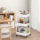 Three-layer plastic roller multi-functional storage trolley with handle 3
