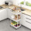 Three-layer plastic roller multi-functional storage trolley with handle 4