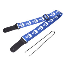 Universal Guitar Strap With Retro Embroidery Patterns Extra Wide Shoulder Straps Featuring Genuine Leather Ends Adjustable For Acoustic Electric Bass