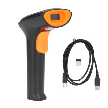 Leitor de código de barras com tecnologia sem fio 2.4G, suporte para conexão com fio USB 2.0, dois modos de operação e opções de