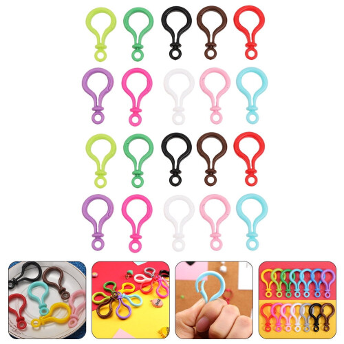 32Pcs Professional Keychain Clips Multi-function Plastic Keychains Lanyard Clip (Random Color) 2