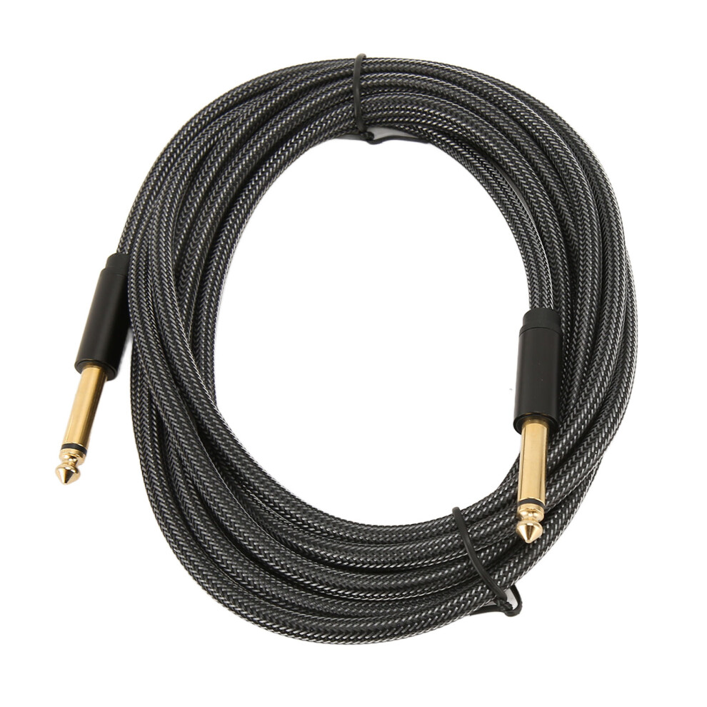 Nylon Braided Jack Cable For Guitar Amps, 6.35Mm Trs Male To Male Line Cable With Double Shielding And24awg Conductor, Plated Terminals For Gold 9071309237962