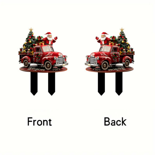Πασσάλ για εξωτερικό κήπο Santa Truck – Αδιάβροχη ακρυλική χριστουγεννιάτικη 2