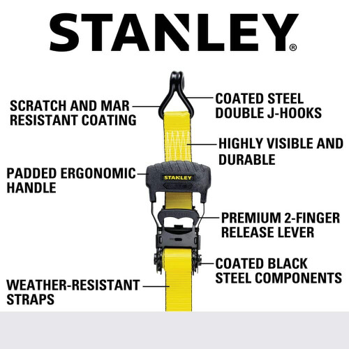 1.5 in. x 16 ft. Ratchet Straps 3300 lbs. Break Strength (2-Pack) 1