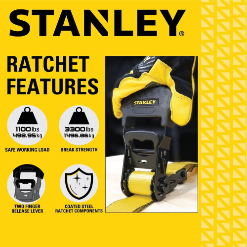 1.5 in. x 16 ft. Ratchet Straps 3300 lbs. Break Strength (2-Pack) 2