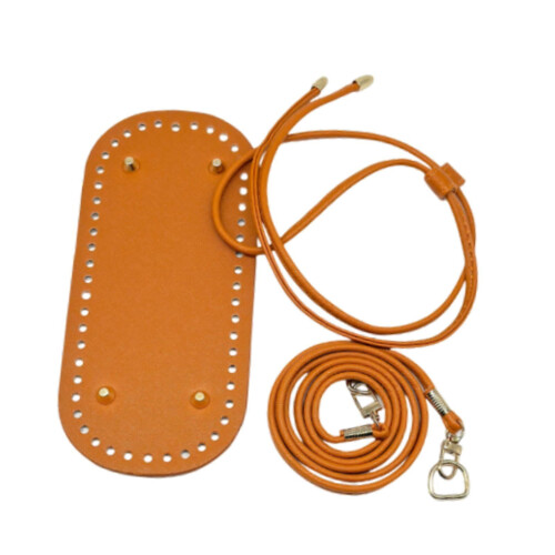 Bag Bottom Base DIY Bag Knitting Set with Shoulder Strap and Drawstring Handmade Brown 1