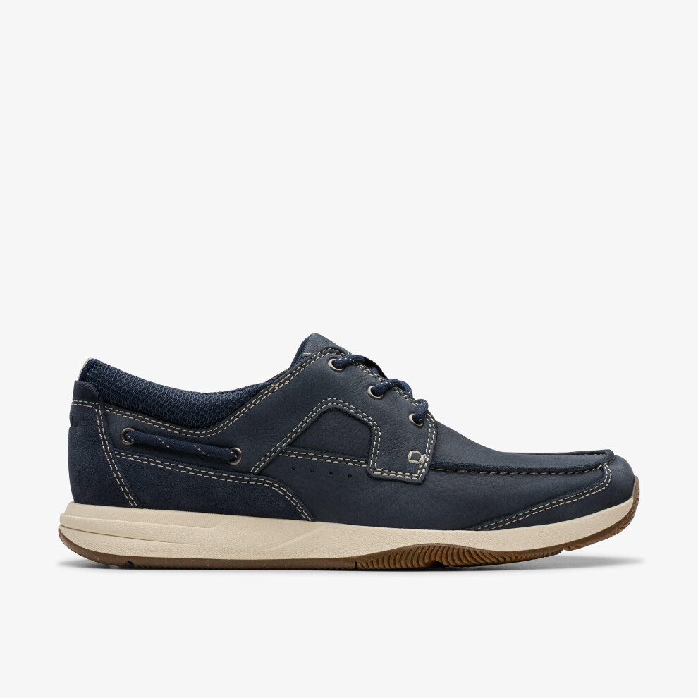 New Clarks Men's (, ) Sailview Lace Navy Nubuck Blue 26176972