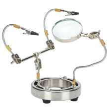 Adjustable Helping Hand Magnifying Glass With Flexible Clamps Multi Scenario Usage Third Hand Tool For Soldering And Electronic Repair