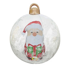 Gigantische opblaasbare kerstbal met afstandsbediening en LED-verlichting, opblaasbare buitendecoratie, 60 cm, waterdicht, PVC, herbruikbaar,