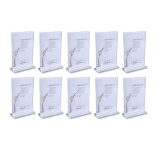 Advertising Sign Holder Clear Acrylic Double Sided Display Tabletop Vertical Stand With Easy Mounting Transparent Material Pull Out Design For Office