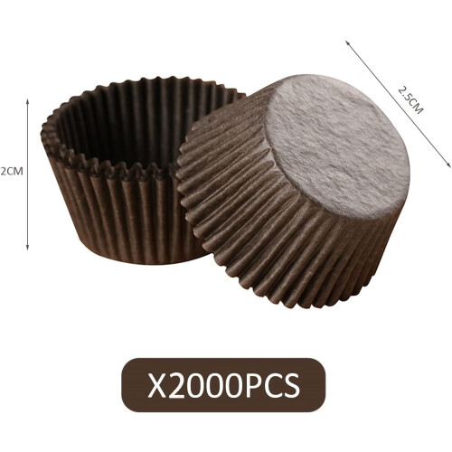 Braune Mini-Cupcake-Förmchen, 2000 Stück 1