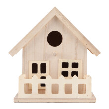 Nichoir d'extérieur en bois, nichoir à oiseaux non fini, projet de bricolage avec supports, en bois de noyer des bancoul naturel, couvercle ouvrant