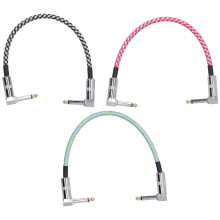 Flexible Guitar Patch Cable Guarantee Aervice Long Life Span Conductive PVC Braided Exterior With Right Angle Jacks For Guitar Amps Effect Pedals