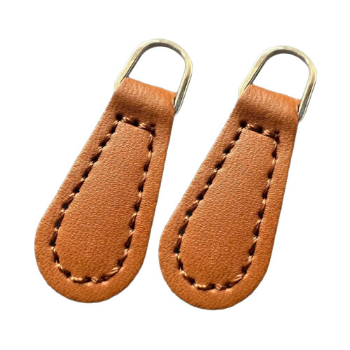2 Pieces Zipper Pulls Pullers Zip Pulls Zipper Heads for Bag Boot Purses Luggage Brown 2