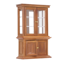 Mensola libreria in miniatura per casina delle bambole, in legno di betulla, altezza 16,5 cm, mobile da esposizione color marrone scuro