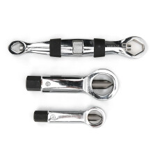 Adjustable Wrench Universal Tool, Ratcheting Wrench Double End Detachable Design with Offset Ring Design Metric Imperial Specifications Work