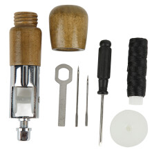 DIY Craft Leather Sewing Kit with Sewing Awl Waxed Thread Needles for Upholstery Repair Hand Stitching, High Quality Durable Tools for Leather Fabric