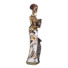 G04172A Hand Made Resin African Woman Statue Color