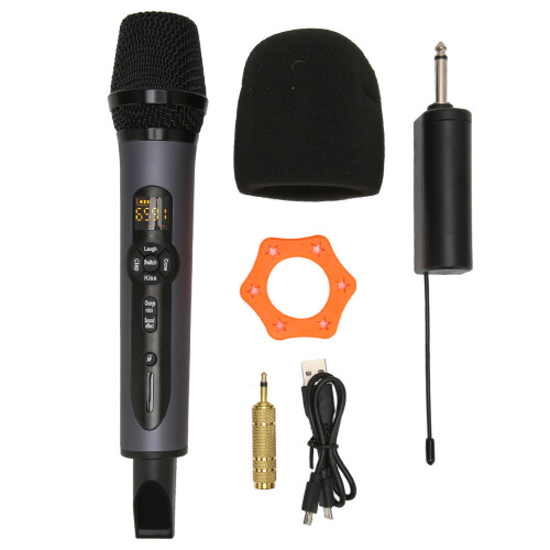 Seamless Frequency Switching Wireless Microphones Treble Bass Control Dynamic Handheld Mic Echo Effect With Mute Function For Indoor Outdoor Use